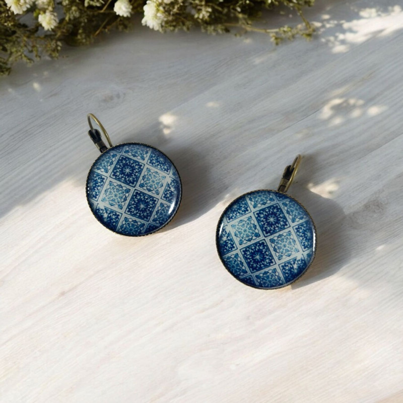 Boucles d'oreilles Mosaïque d'Algarve — bijou artisanal fait main | De Liane En Liane