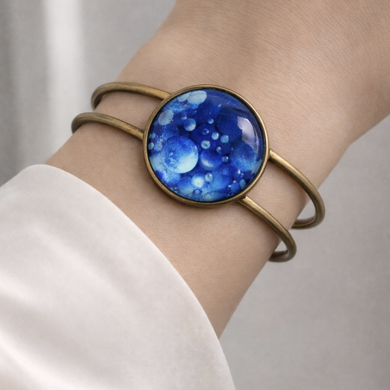 Bracelet Bulles Bleues — bijou artisanal fait main | De Liane En Liane